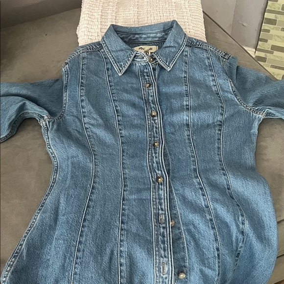 Madewell Blue Denim Mini Dress - Picture 2 of 3